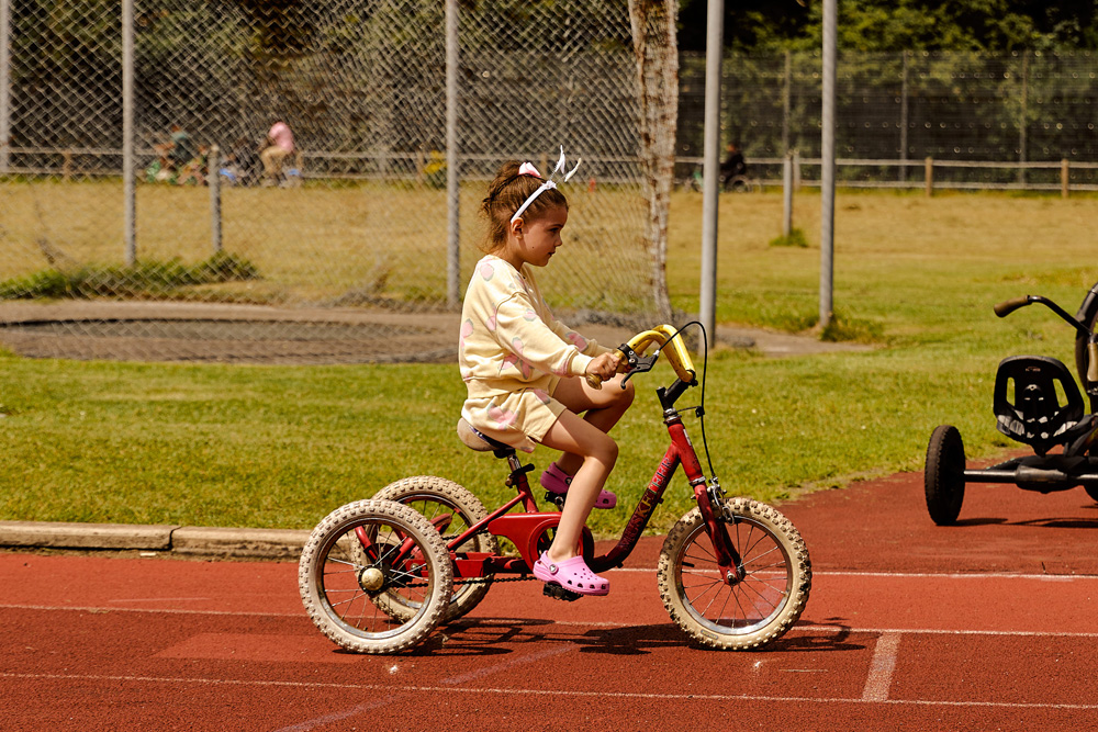 Child riding a tricycle