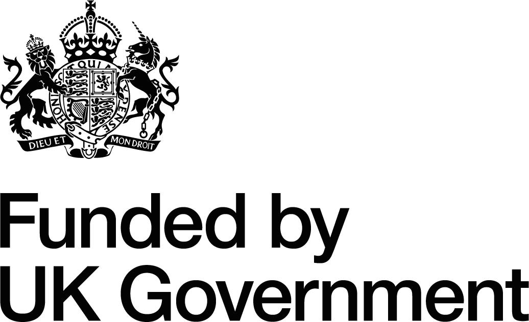 Image with Official Emblem showing this is project is Funded by the UK Government